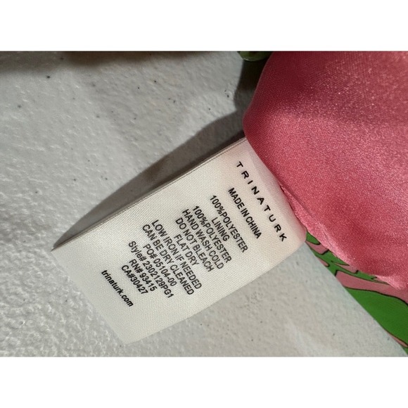 Trina Turk Halter Top Ruffle Petal Top Tiered Sleeveless Pink Green Floral - Picture 6 of 6